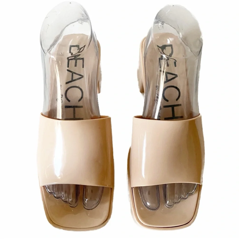 Beach by Matisse, Wade Block Heeled Platform Slip-On Jelly Sandal Size 8…